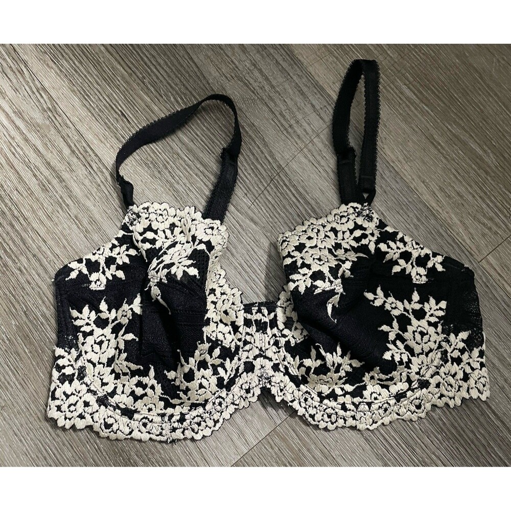 Wacoal 65191 Embrace Lace Unlined Full Coverage Underwire Bra 34D Black